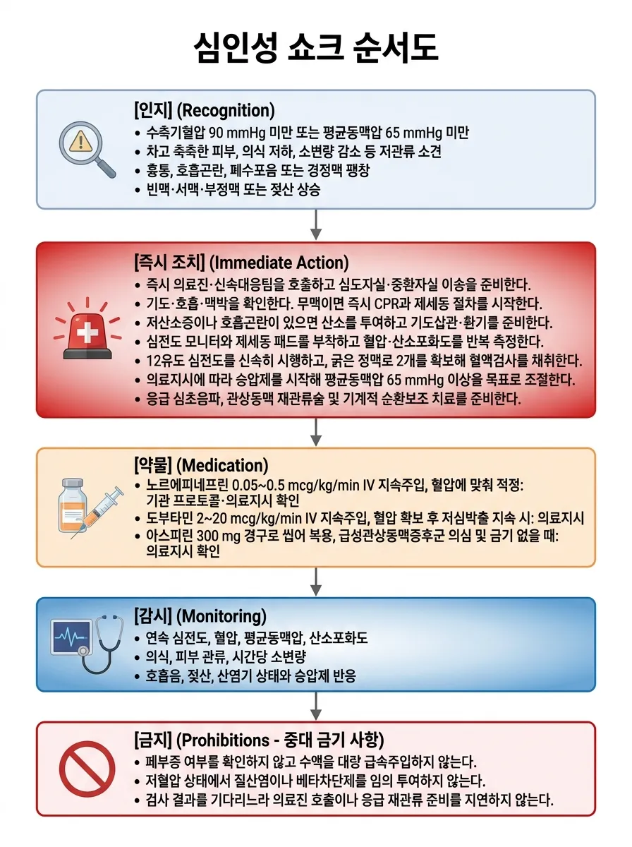 심인성 쇼크 순서도