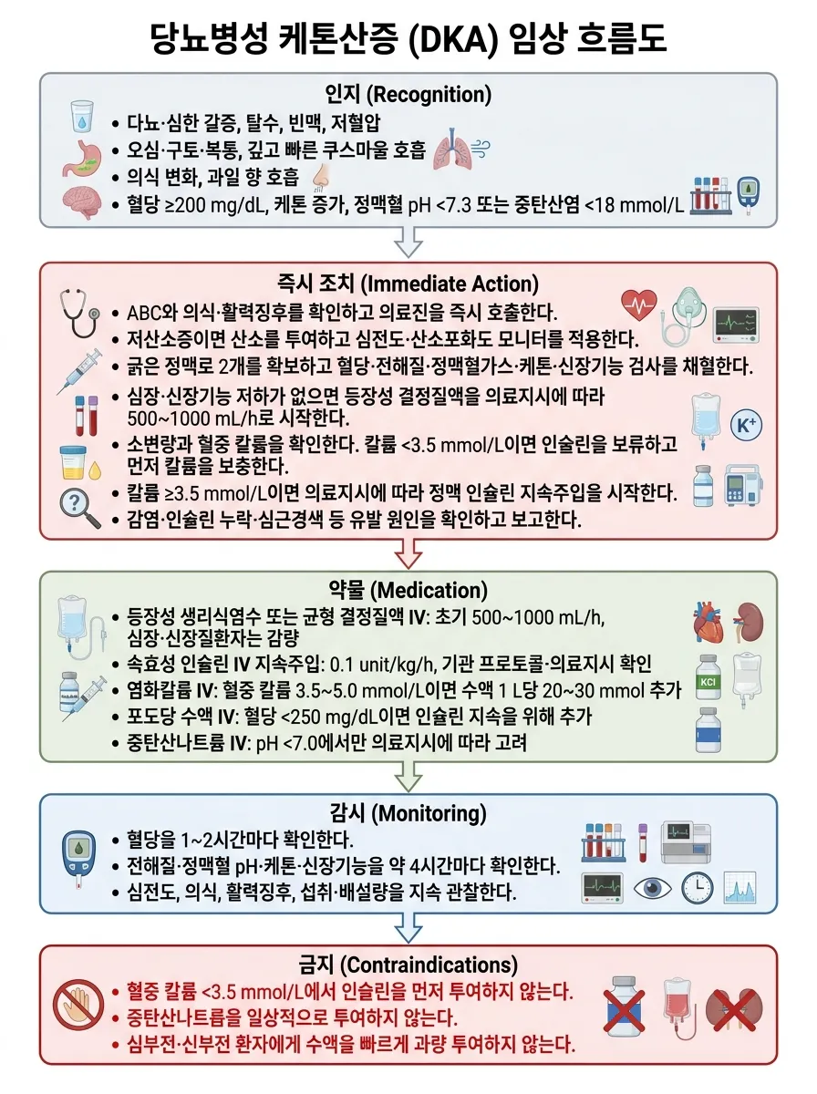 당뇨병성 케톤산증(DKA) 순서도