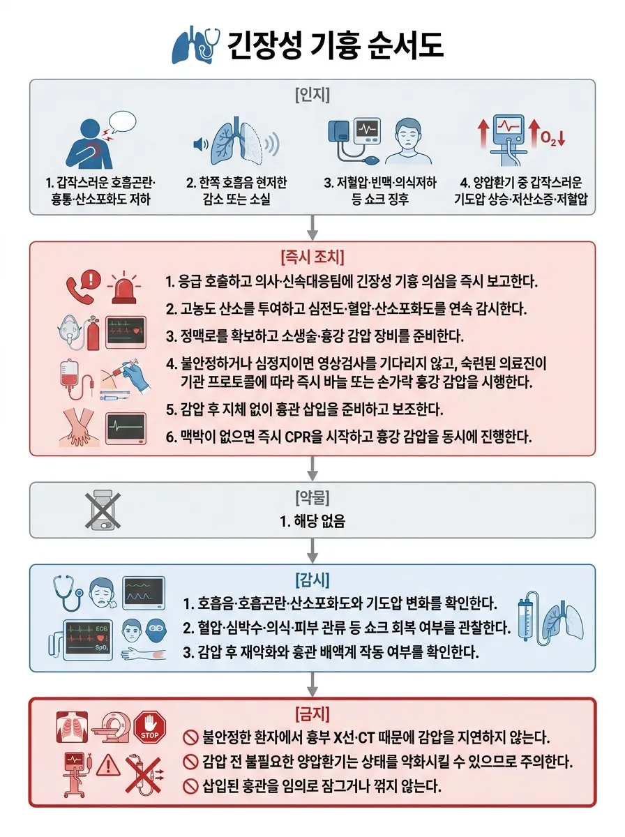 긴장성 기흉 순서도